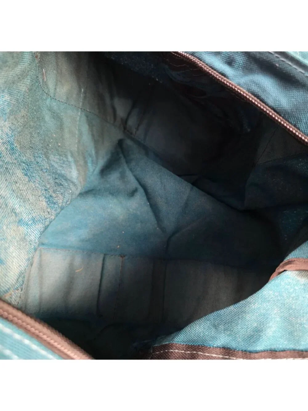 Vintage Eddie Bauer Small Blue Black Nylon Duffel Bag Outdoor Gear Made In USA